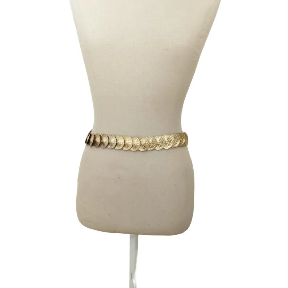 Vintage Gold Coin Belt Metal Statement Stretch Boho Festival‎ Tribal Disco